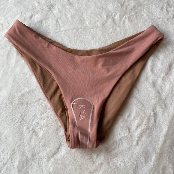 New! Free People x Kya Stella  reversible bikini bottom rose sand 19058 - Picture 4 of 9